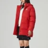 Chaqueta larga de plumón con estampado «Red»