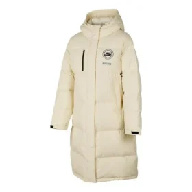 Chaqueta larga de plumón con letras impresas «Beige»