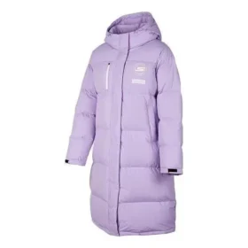 Chaqueta larga de plumón con letras impresas «Purple»