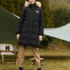 Chaqueta larga de plumón de la serie Casual «Negro»
