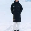 Chaqueta larga de plumón «Negro»