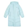 Chaqueta larga de plumón tejida básica «Azul»