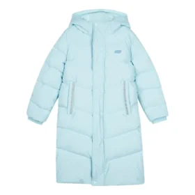 Chaqueta larga de plumón tejida básica «Azul»