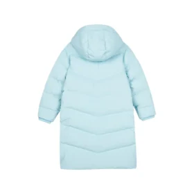 Chaqueta larga de plumón tejida básica «Azul»