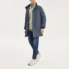 Chaqueta larga de plumón tejida de la serie Diamond «Teal»