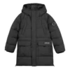 Chaqueta larga informal de plumón «Negro Verde azulado»