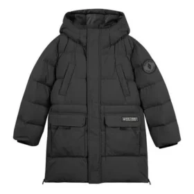 Chaqueta larga informal de plumón «Negro Verde azulado»