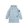 Chaqueta larga informal de plumón «Negro Verde azulado»