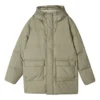 Chaqueta larga informal de plumón «Verde azulado»