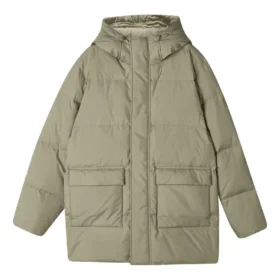 Chaqueta larga informal de plumón «Verde azulado»