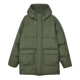 Chaqueta larga informal de plumón «Verde oliva»
