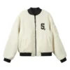 Chaqueta reversible con cremallera y estampado de logotipo «Blanco Negro»