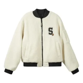 Chaqueta reversible con cremallera y estampado de logotipo «Blanco Negro»