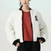 Chaqueta reversible con cremallera y estampado de logotipo «Blanco Negro»