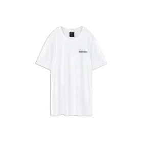 Estampado de punto Manga corta Estilo para pareja Blanco