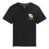 Estampado, transpirable, manga corta, estilo para pareja, negro