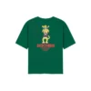 Estampado, transpirables, manga corta, estilo para pareja, verde