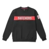 Jersey de punto con estampado de letras Skechers para hombre, negro