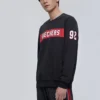 Jersey de punto con estampado de letras Skechers para hombre, negro