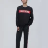 Jersey de punto con estampado de letras Skechers para hombre, negro