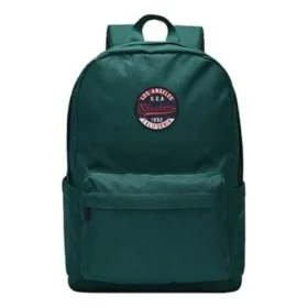 Mochila de tela con cremallera estilo retro para estudiantes «Verde»