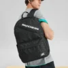 Mochila de tela de gran capacidad con cierre de cremallera «Negro Blanco»