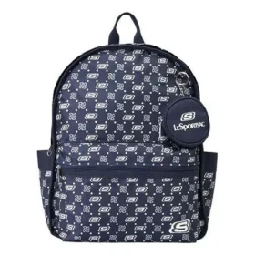 Mochila informal con letras impresas «Navy White»