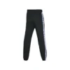 Pantalones casuales cónicos con cintura elástica y rayas laterales «Negro»