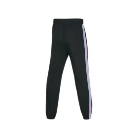 Pantalones casuales cónicos con cintura elástica y rayas laterales «Negro»