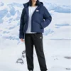 Pantalones casuales cónicos con forro polar cálido «Negro Blanco Azul marino»