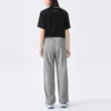Pantalones casuales rectos con logo «Gris»