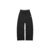 Pantalones casuales rectos de pierna ancha con cintura elástica «Gris Negro»