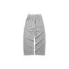 Pantalones casuales rectos de pierna ancha con cintura elástica «Gris Negro»