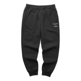 Pantalones deportivos cónicos cálidos con forro polar y letras «Negro Gris» Pantalones deportivos cónicos cálidos con forro polar y letras «Negro Gris»