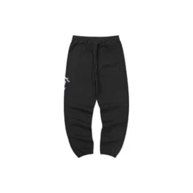 Pantalones deportivos cónicos de felpa con cintura elástica «Negro Gris»