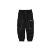 Pantalones deportivos de punto con cintura media y puños elásticos tejidos «Negro»