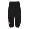 Pantalones deportivos de punto suelto de cintura media con letras estampadas «Negro Blanco»