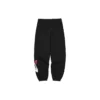 Pantalones deportivos de punto suelto de cintura media con letras estampadas «Negro Blanco»