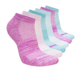 Paquete de 6 pares de calcetines cortos de rayas de colores para niñas