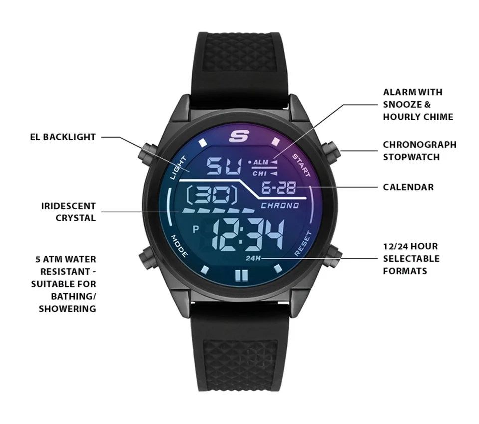 Reloj digital con esfera azul de Skechers Accesorios Reloj digital con esfera azul de Skechers Accesorios