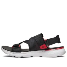 Sandalias deportivas de playa transpirables con velcro, negras y rojas