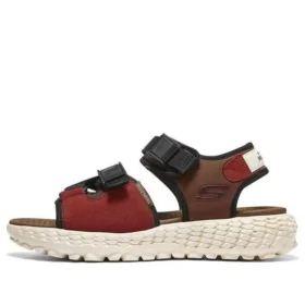 Sandalias deportivas marrones de talón bajo y punta abierta con velcro Monster para actividades al aire libre