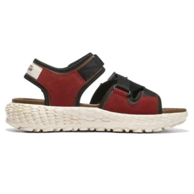 Sandalias deportivas marrones de talón bajo y punta abierta con velcro Monster para actividades al aire libre