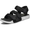 Sandalias deportivas para exteriores con velcro, negro y blanco