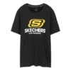 Skechers para hombre, cuello redondo, manga corta, negro