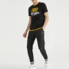 Skechers para hombre, cuello redondo, manga corta, negro