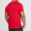 Skechers para hombre, entrenamiento, running, deportivo, de punto, manga corta, rojo payaso