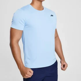 Skechers para hombre, entrenamiento, running, deportivo, tejido de punto, manga corta, azul