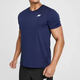 Skechers para hombre, entrenamiento, running, deportivo, tejido de punto, manga corta, azul