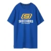 Skechers para hombre, manga corta, azul